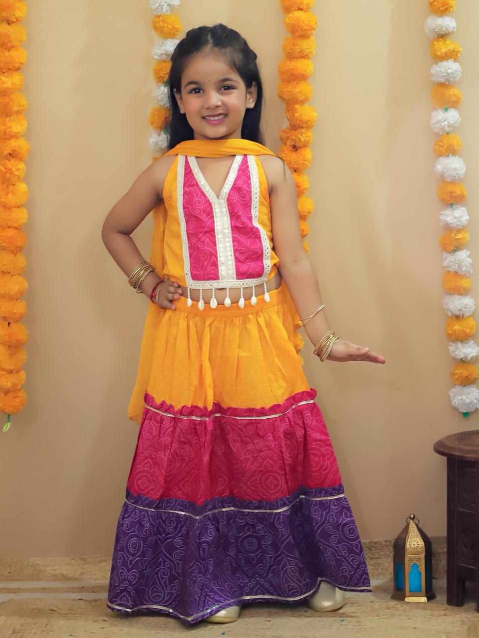 Girl's halter neck navratri lehenga choli