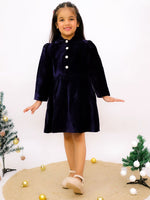 Girl's blue velvet frock