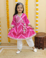 Girls Angrakha kurti pant