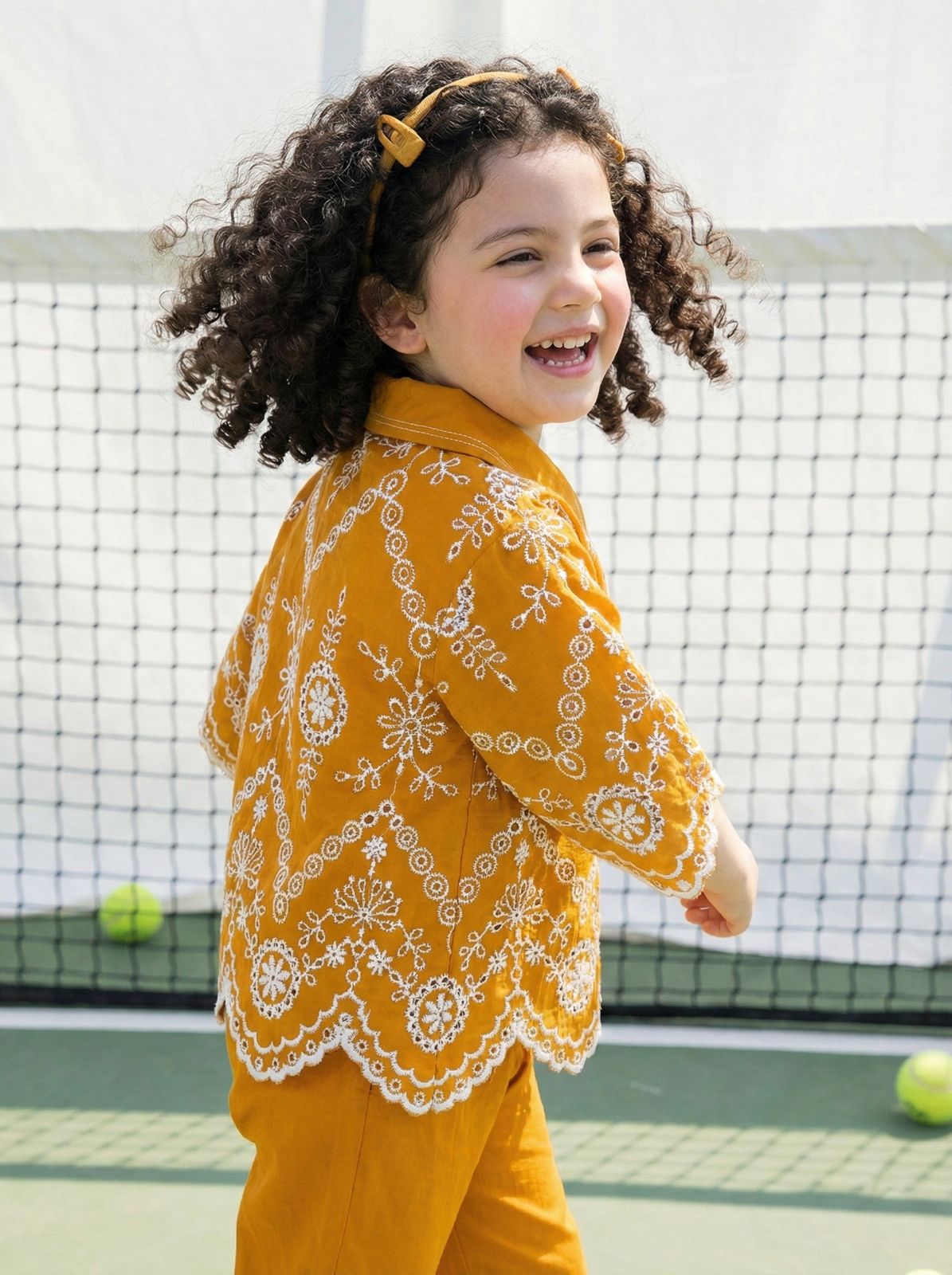 Sunshine Schiffli Girl's Co-ord Set