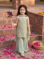 Sage Green Sequin Kurti Sharara Set