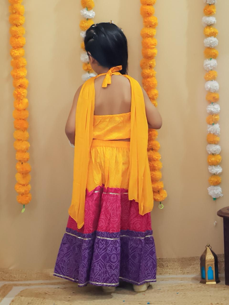 Girl's halter neck navratri lehenga choli