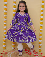 Girl's anarkali bhandej kurti pant