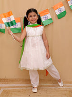 Anarkali set with tri color dupatta