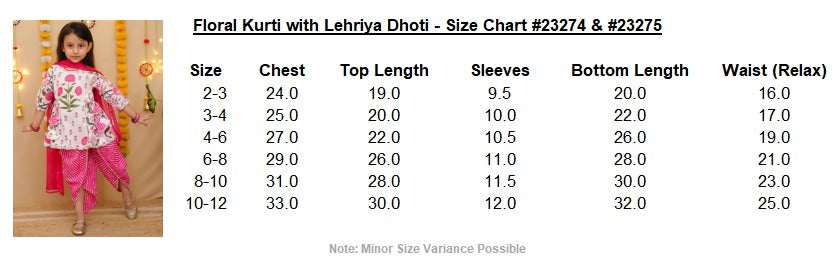 Girl's lehriya dhoti set