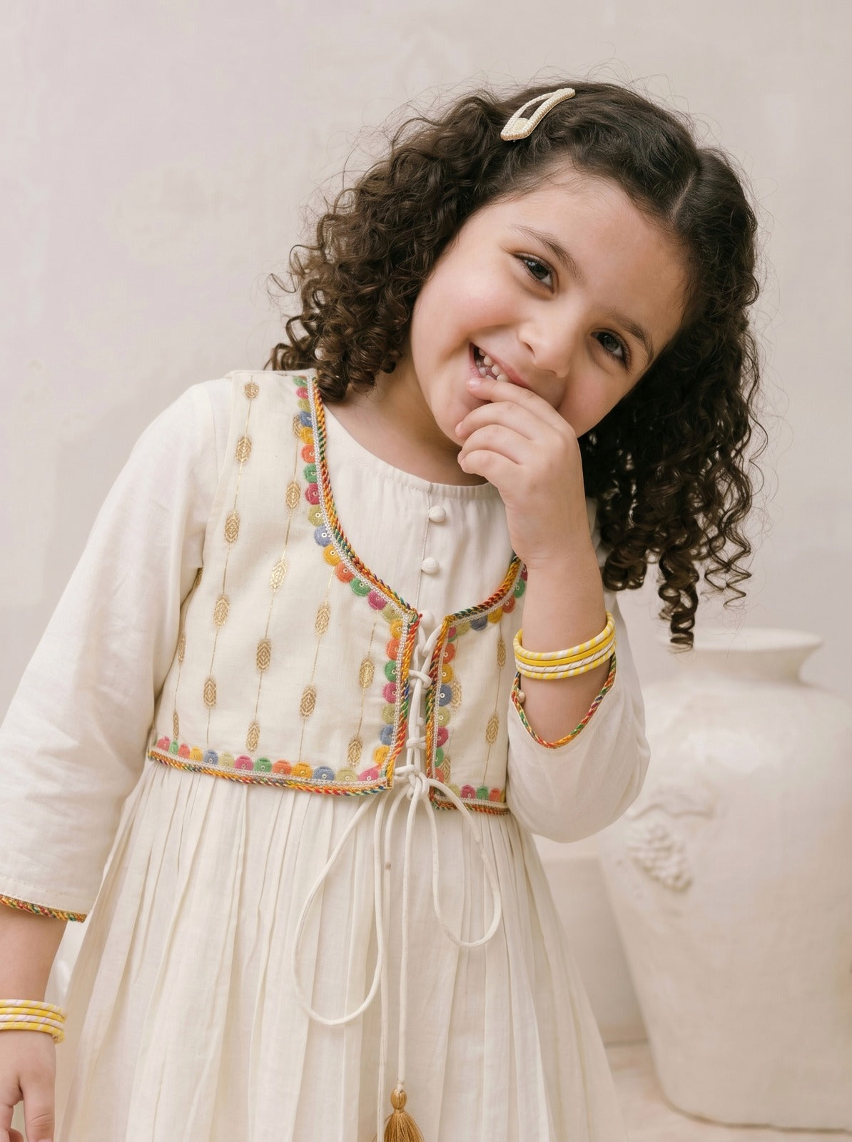 Gulnaar Ivory Sharar Set With Dupatta