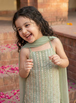 Sage Green Sequin Kurti Sharara Set