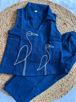 Midnight Blue Flex Cotton Co-ord Set