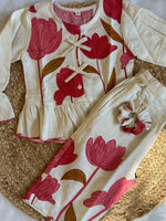 Girl's Blossom Pink Co-ord Set with Matching Scrunchie (Pink)