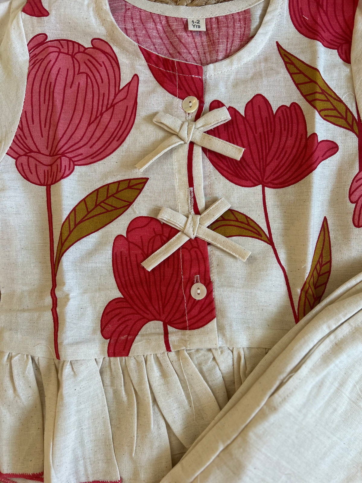 Girl's Blossom Pink Co-ord Set with Matching Scrunchie (Pink)