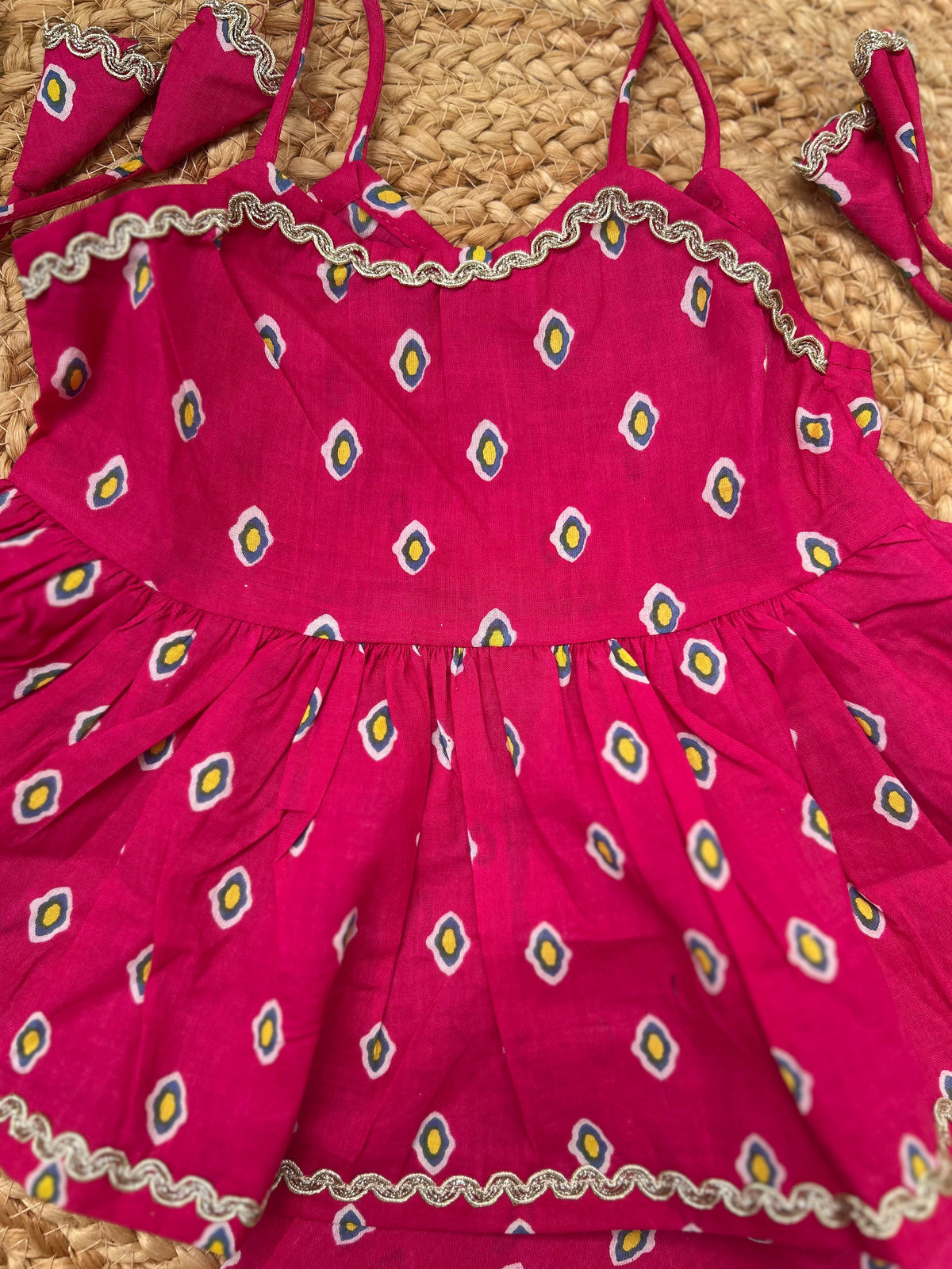 Infant Kurti with Pants-Pink Bhandej