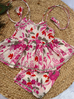 Infant Kurti with Pants-White Floral