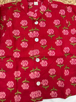 Infant boy's kurta pajama-Red Floral