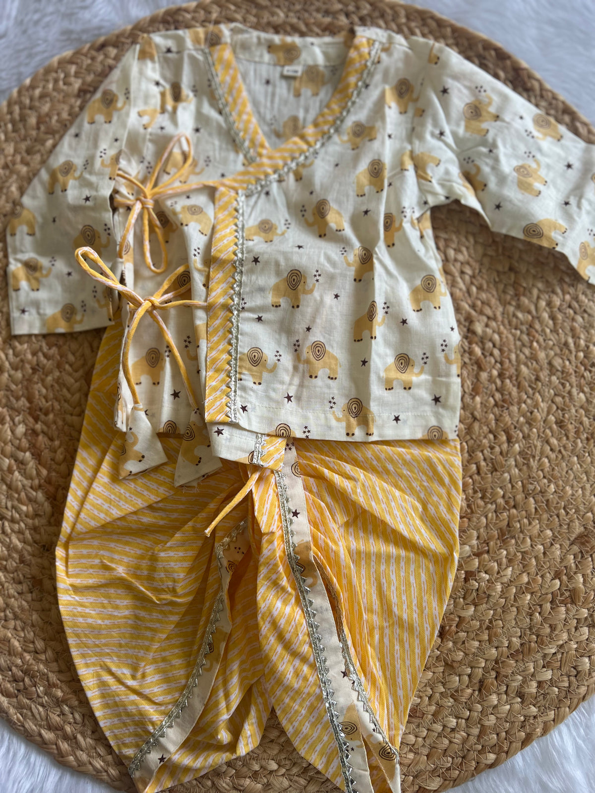 Infant Boys Dhoti Kurta set-Sunny Safari