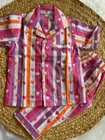 Sweetheart Stripes Cotton Night Suit Set