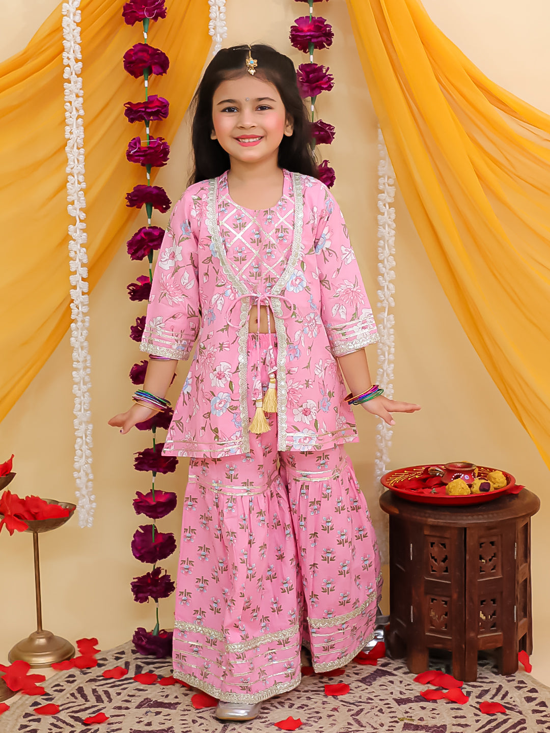 Girl's peplum kurti with sharara