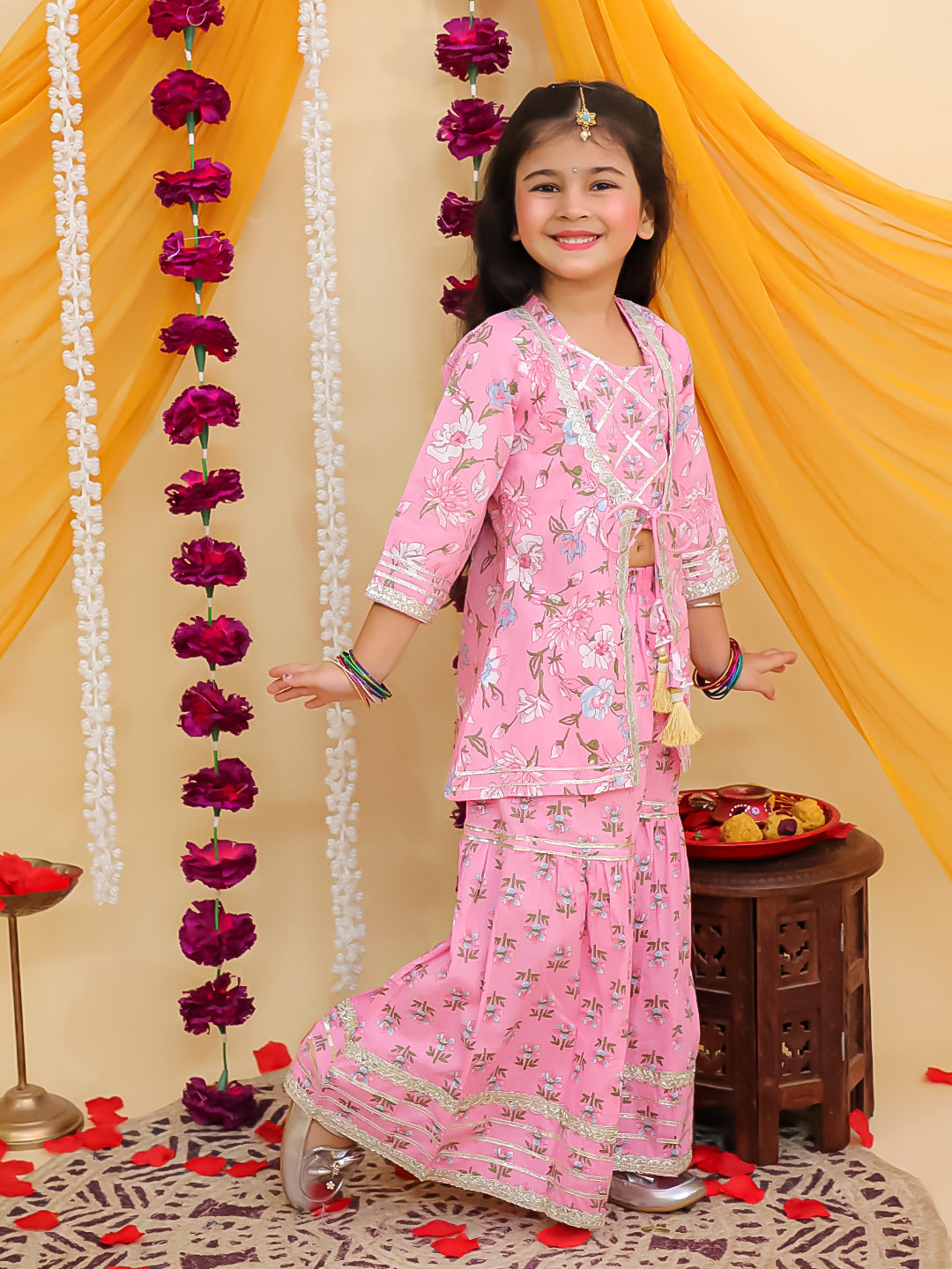 Girl's peplum kurti with sharara