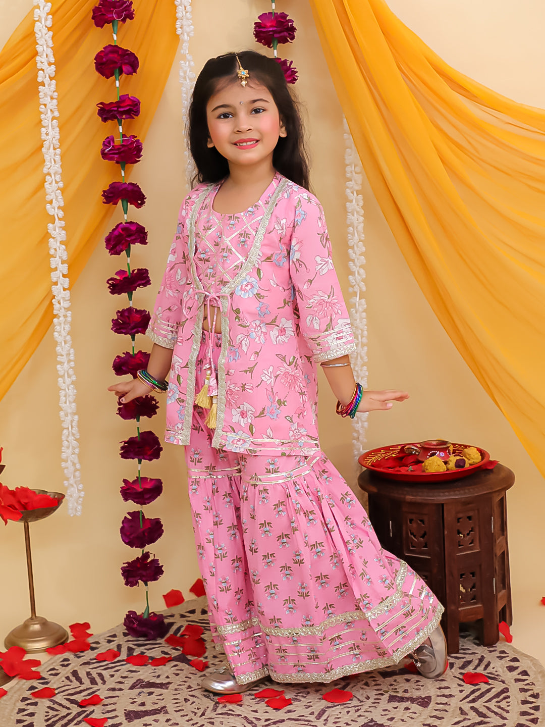 Girl's peplum kurti with sharara