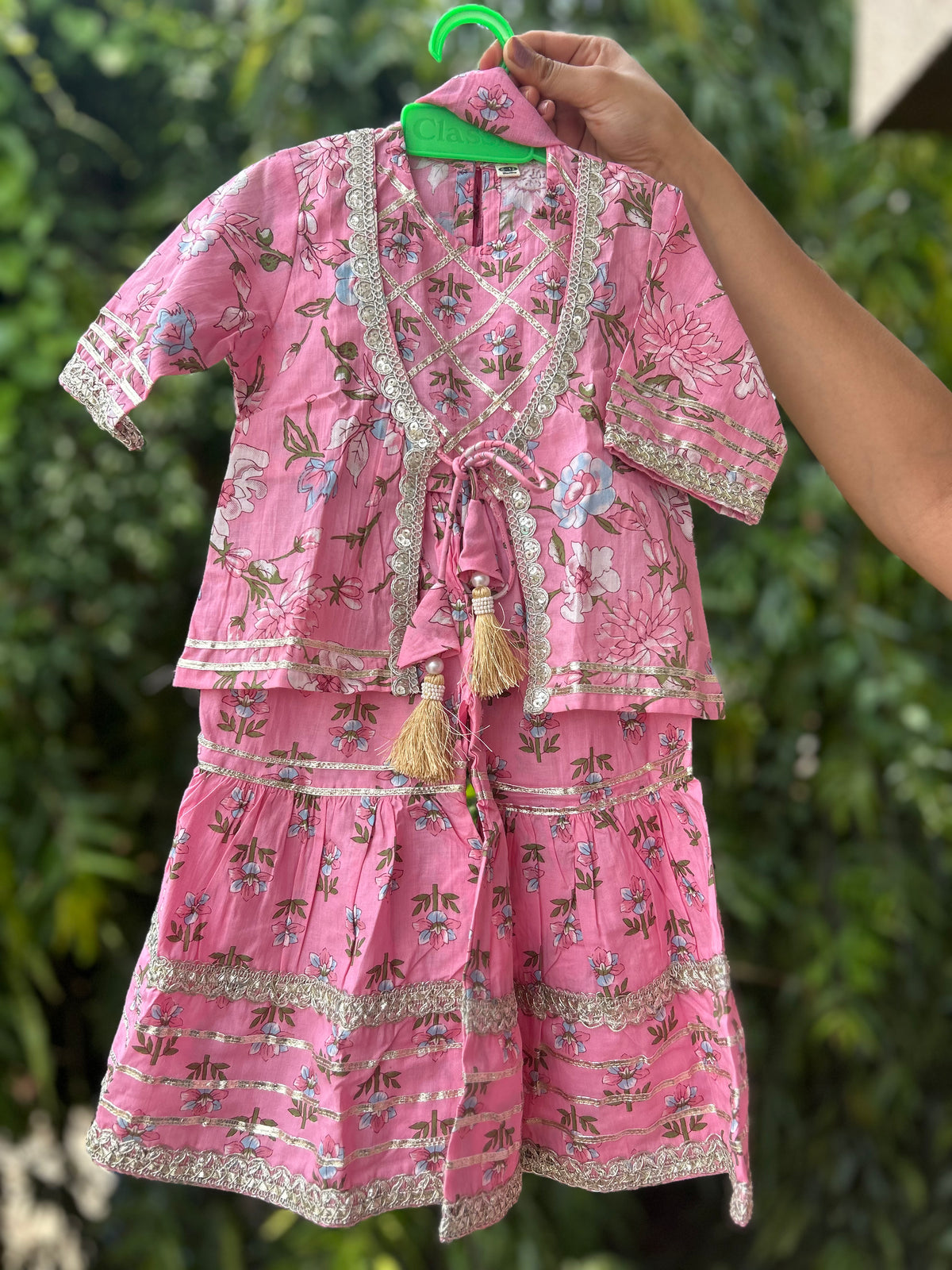 Girl's peplum kurti with sharara