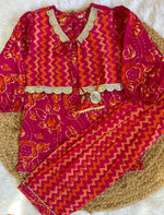 Pink kurta with patiala set