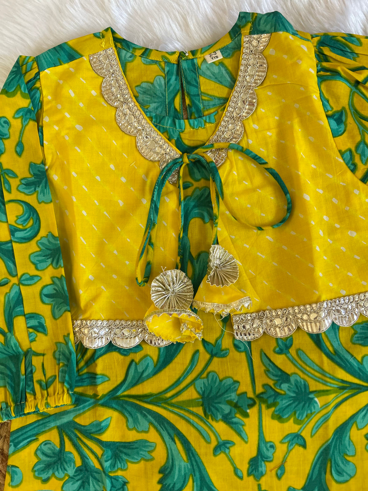 Yellow kurta with patiala set