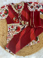 Maroon kurta with patiala set