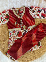 Maroon kurta with patiala set