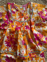 Yellow Floral Kurti Pant Set