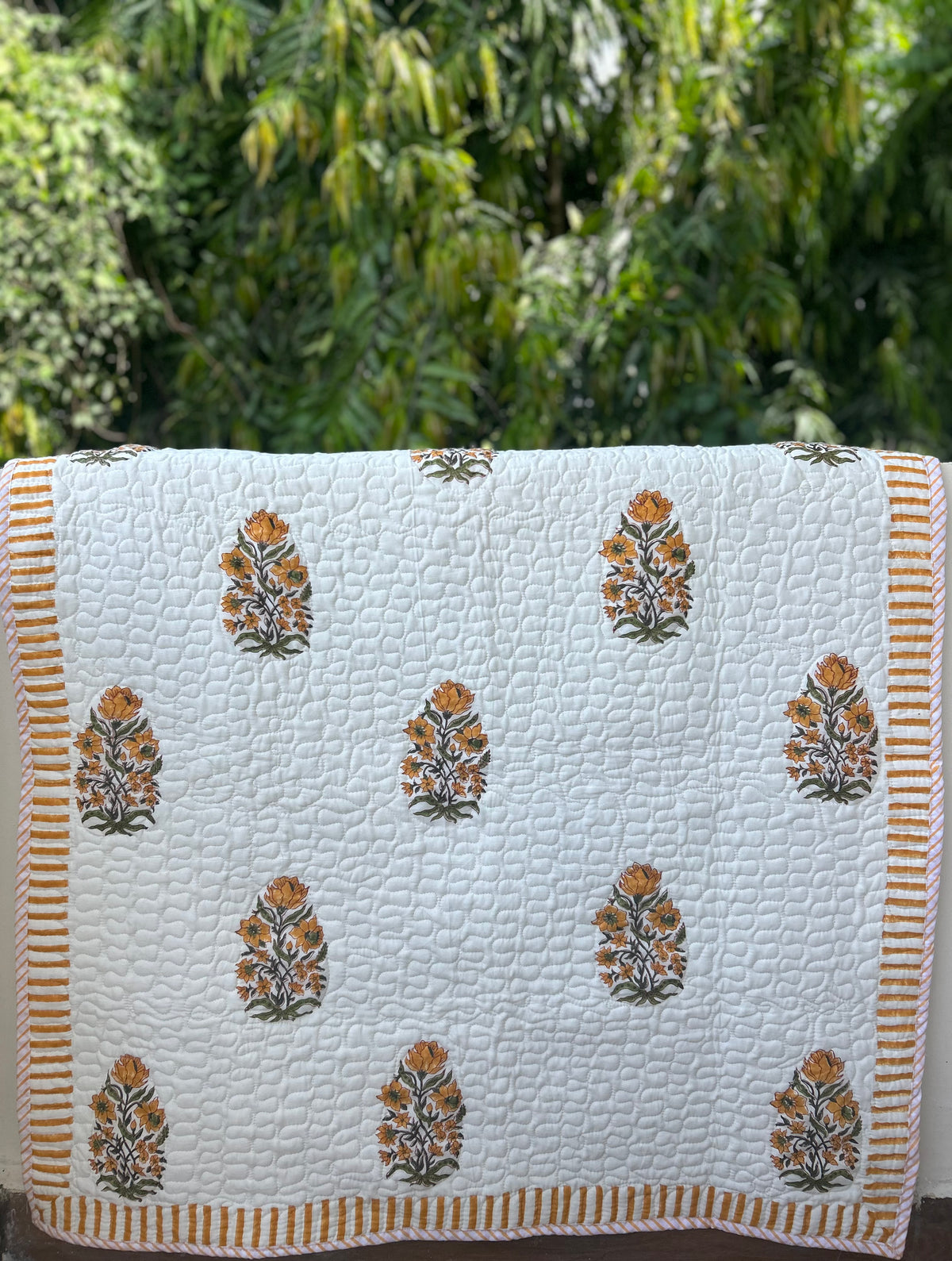 "Basanti" mulmul baby quilt