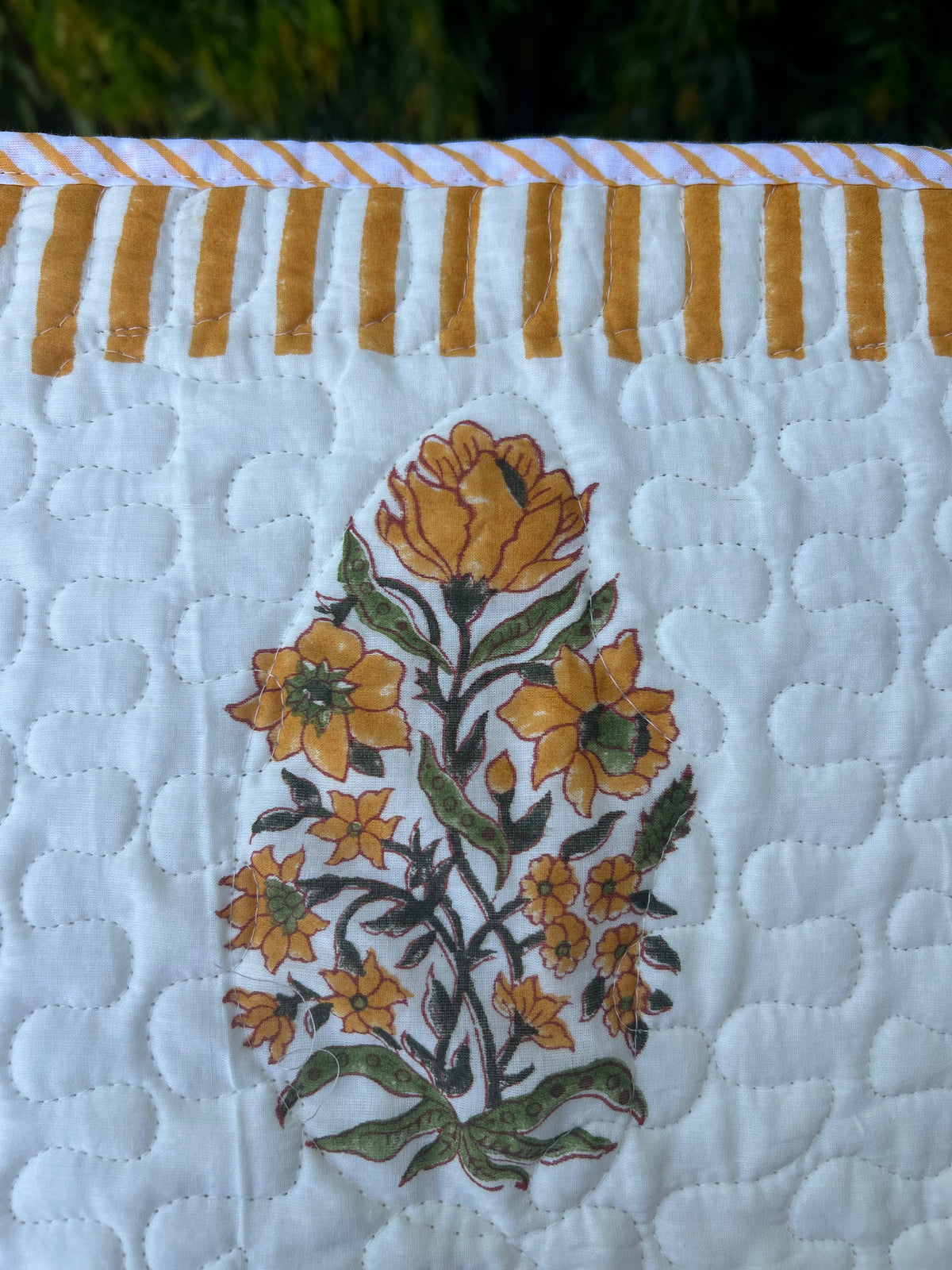"Basanti" mulmul baby quilt