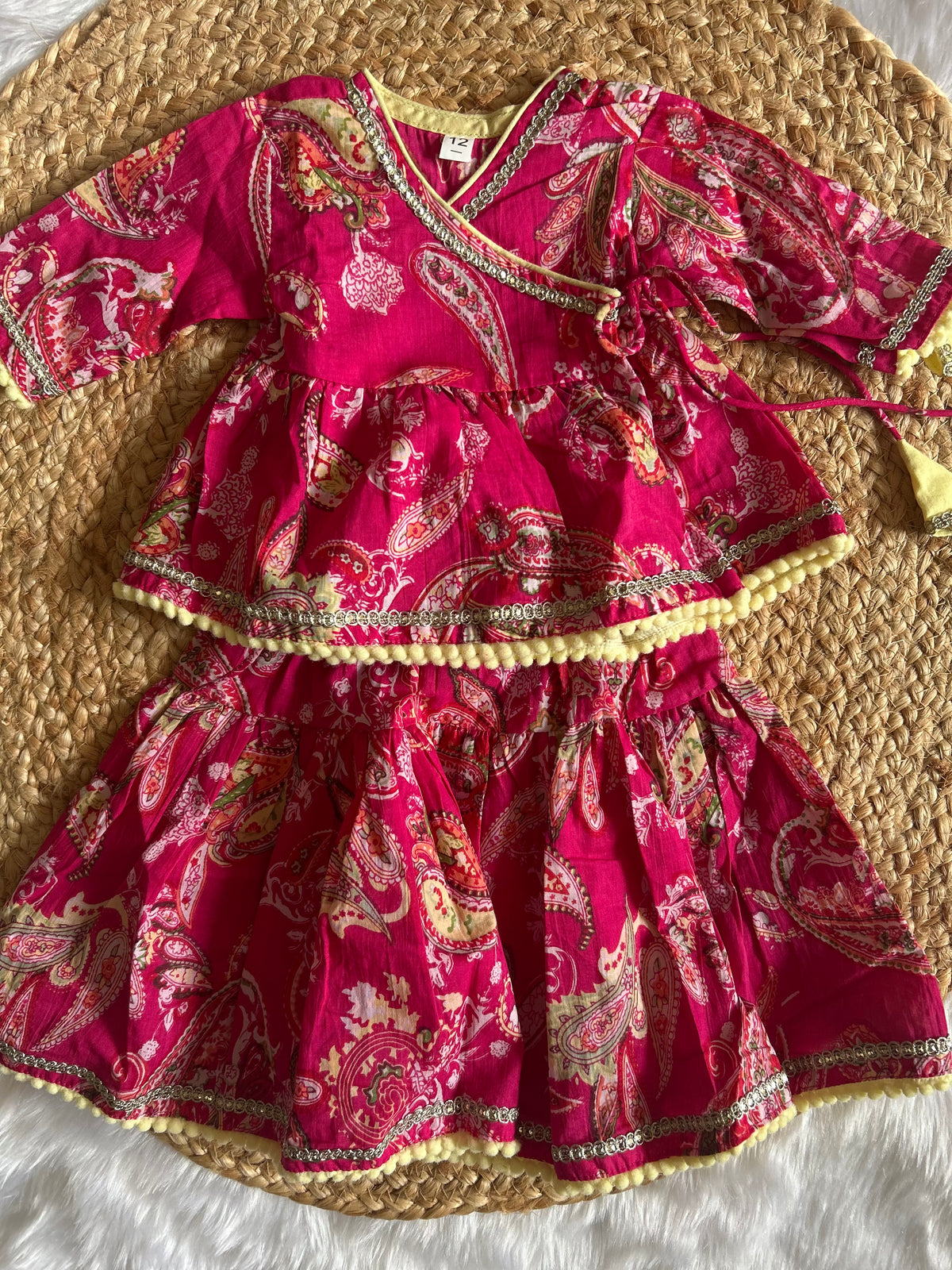 Infant girl angrakha top and skirt