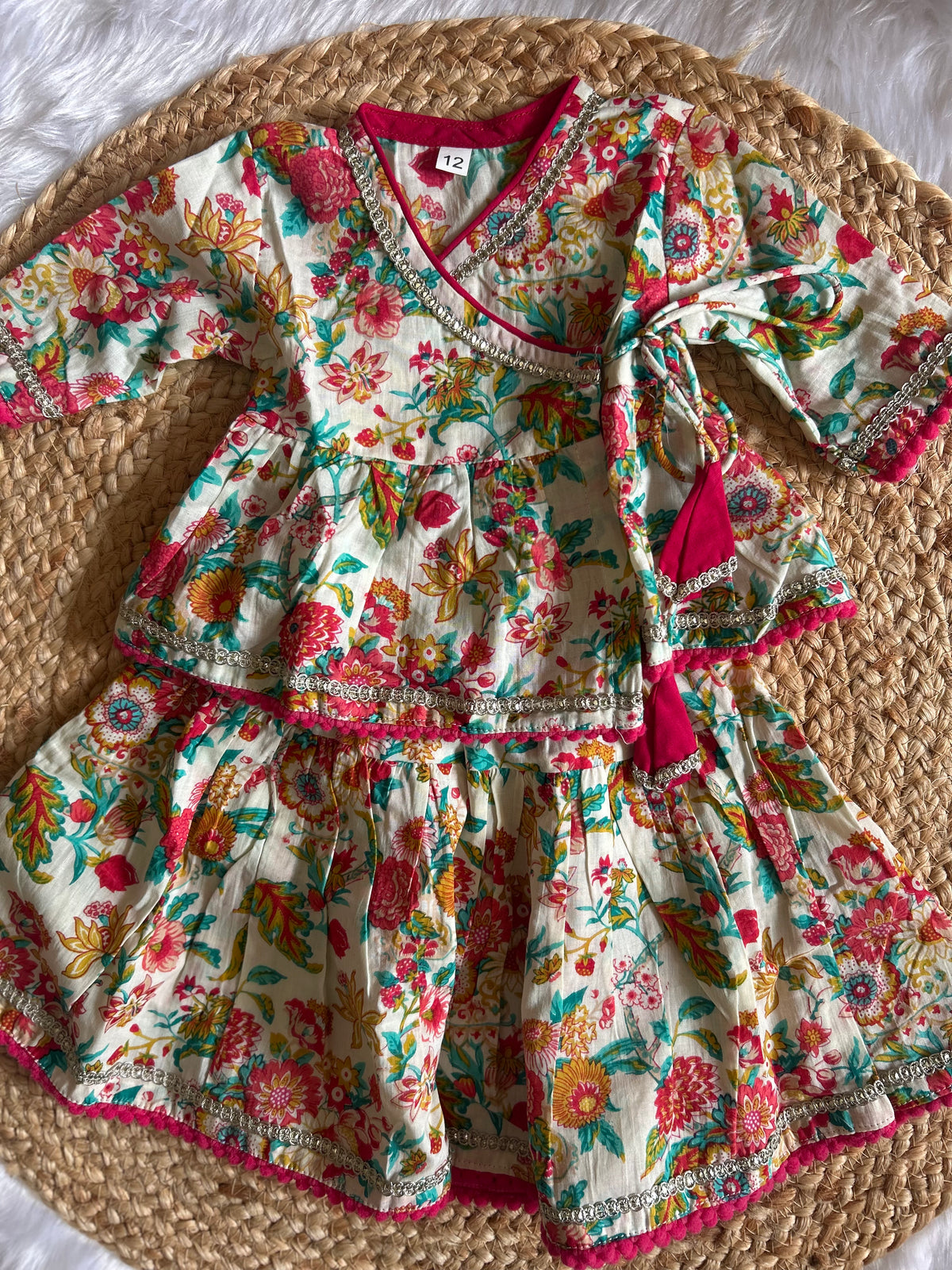 Infant girl angrakha top and skirt