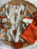 Rust Kurti Dhoti Set with Dupatta