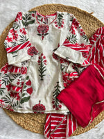 Red Kurti Dhoti Set with Dupatta