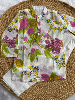 White Floral Boys Kurta Pajama Set