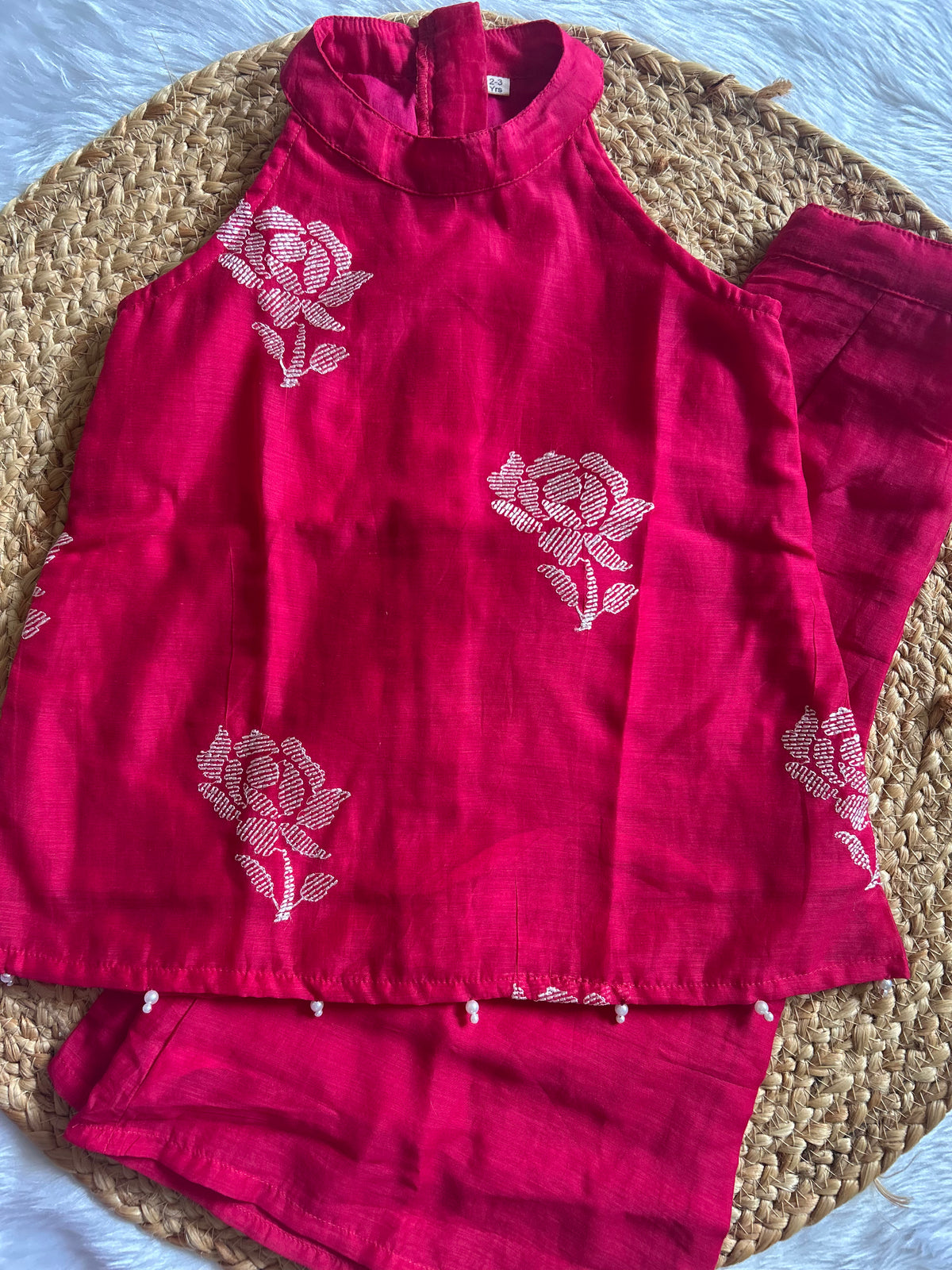 Pink Mul Chanderi Embroidered Co-ord Set