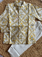 Infant boy's kurta pajama-White yellow