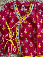 Infant Boys Dhoti Kurta set-Red Yellow