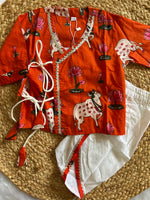 Infant Boys Dhoti Kurta set-Lotus Orange