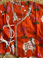 Infant Boys Dhoti Kurta set-Lotus Orange