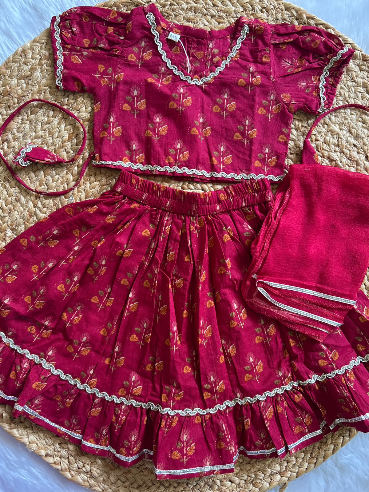 Red Infant Lehenga Set