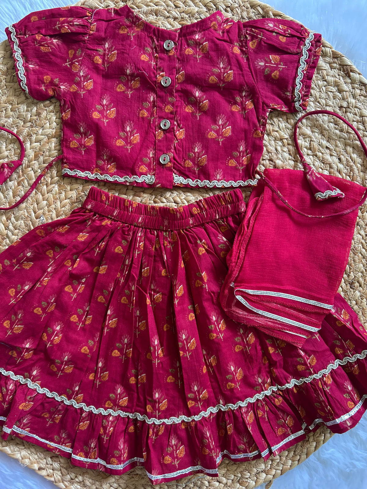 Red Infant Lehenga Set