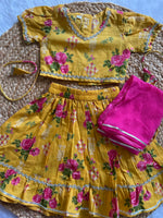 Mustard Rose Infant Lehenga Set