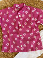 Infant boy's kurta pajama-baby pink bhandej