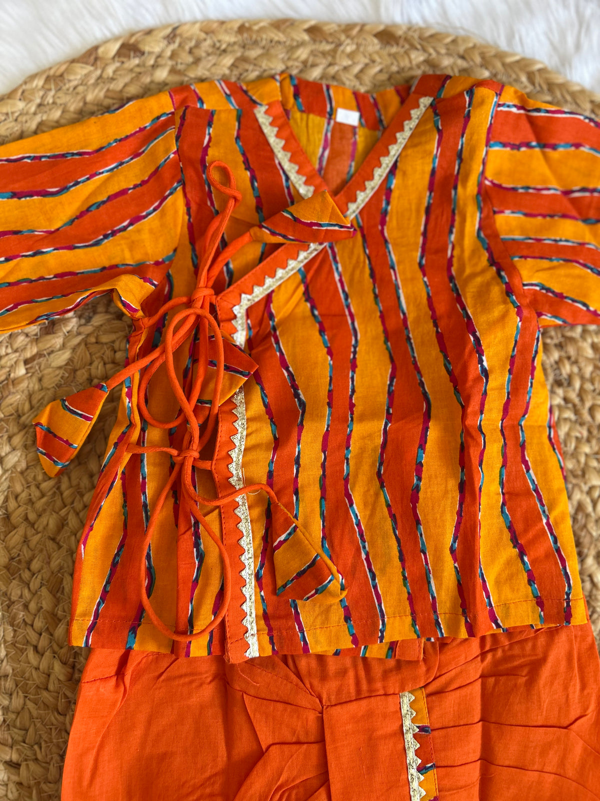 Infant Boys Dhoti Kurta set-orange