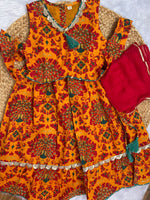 Girl's traditional yellow lehenga choli with dupatta