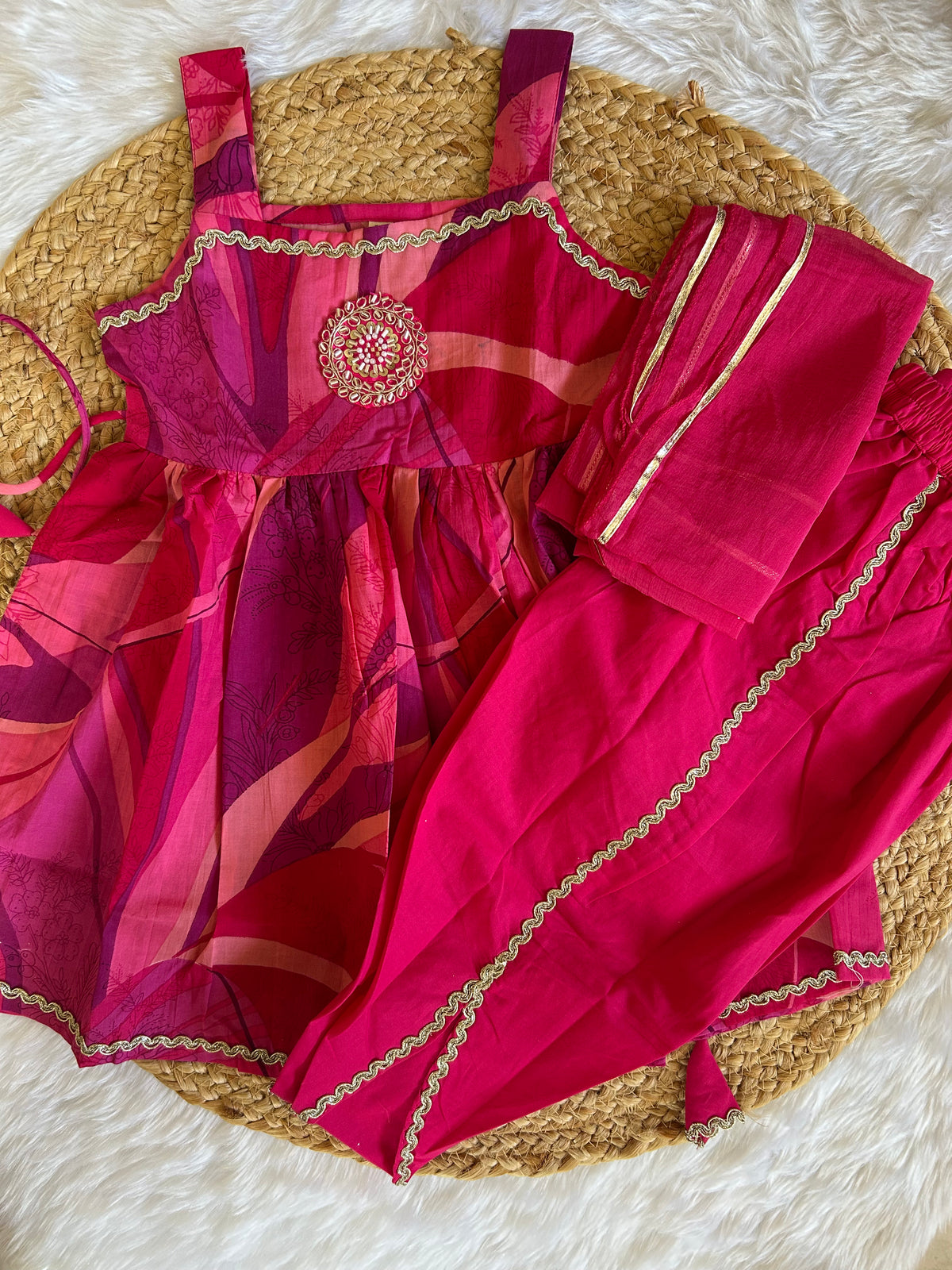 Rosy Charm Kurta Dhoti set