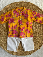 Infant boy's kurta pajama-yellow