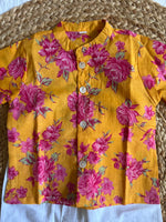 Infant boy's kurta pajama-yellow