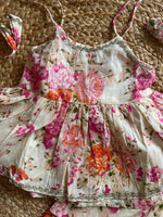 Ivory Floral Infant Kurti with Pants